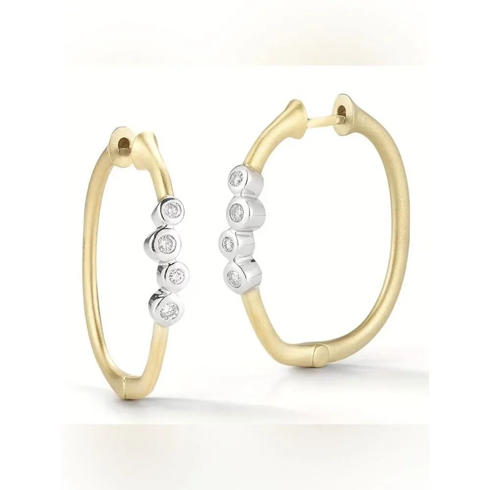 Diamond hoop earrings #2659